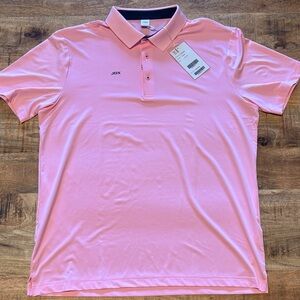 JDX Men’s Short Sleeve Polo Pink  Large NEW (10)
